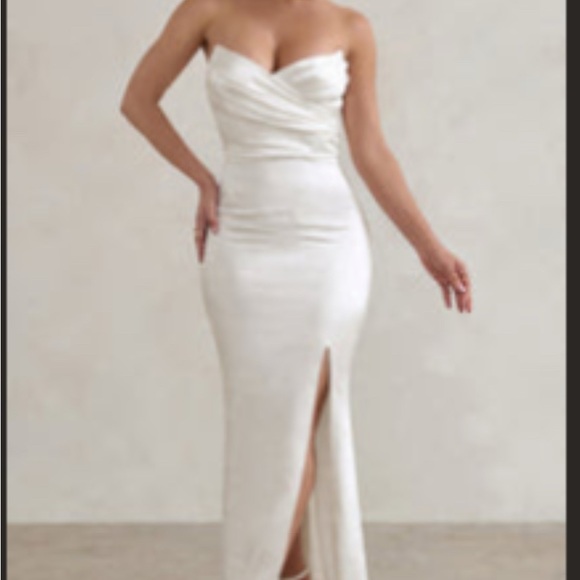 Dresses & Skirts - Club L London Coraline | White Strapless Maxi Dress With Split